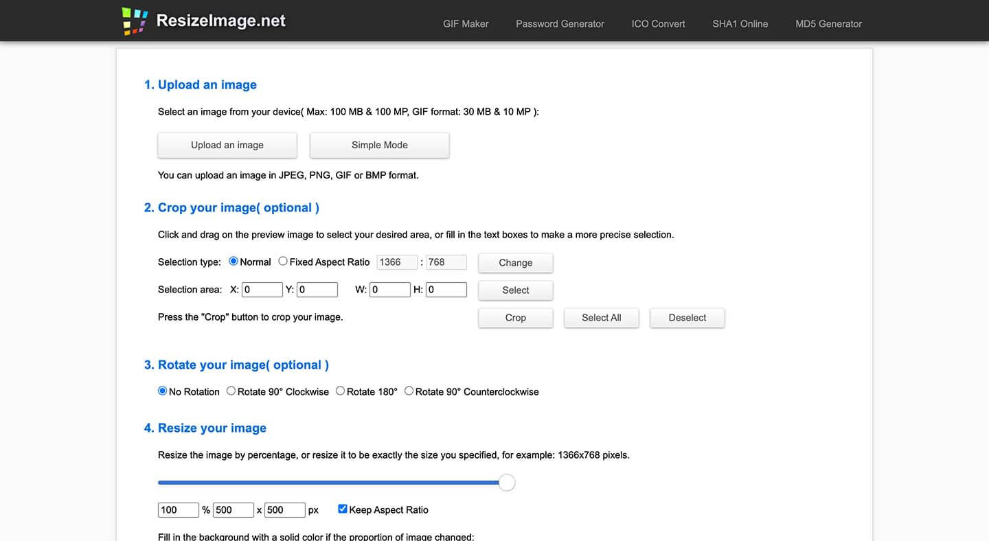 ResizeImage.net 在线图片压缩