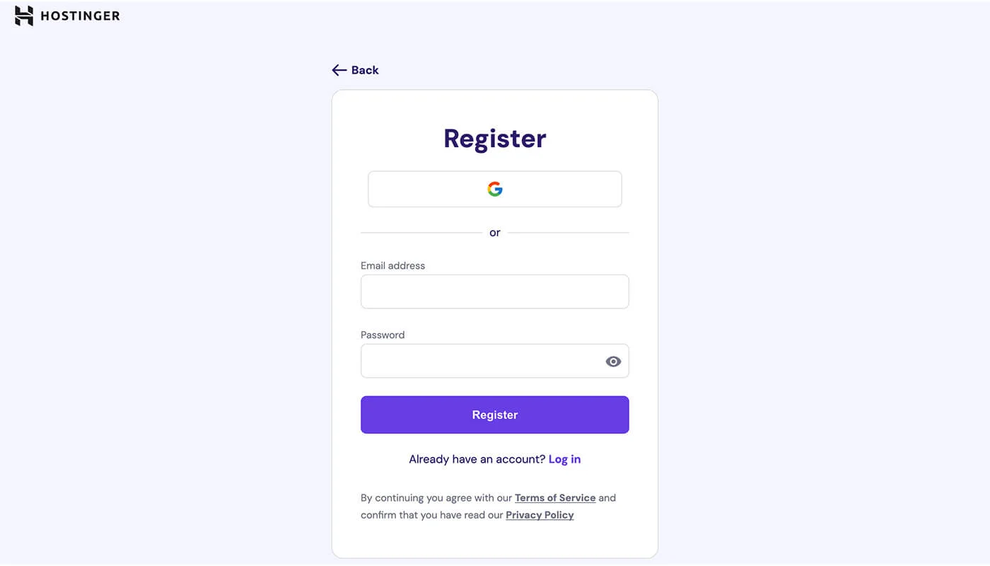 一键授权注册并登录Hostinger