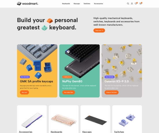 最值得买的 WordPress 电商主题清单 11 woodmart Keyboards 主题